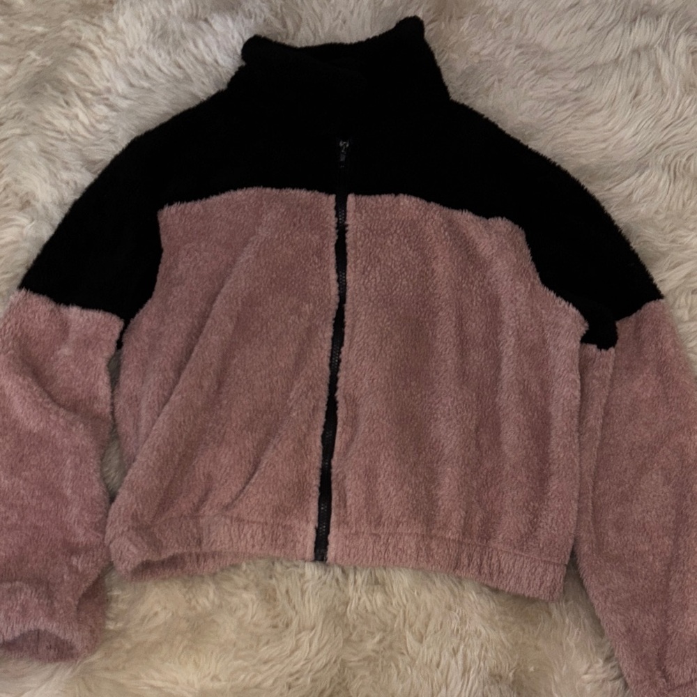 Cozy Black and Pink Fleece Jacket
